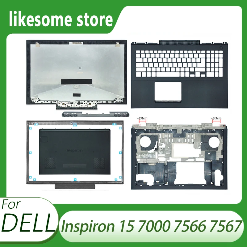 

NEW Laptop Case For DELL Inspiron 15 7000 7566 7567 Laptop LCD Back Cover/Front Bezel/Palmrest/Bottom Base Case AP1QN000200