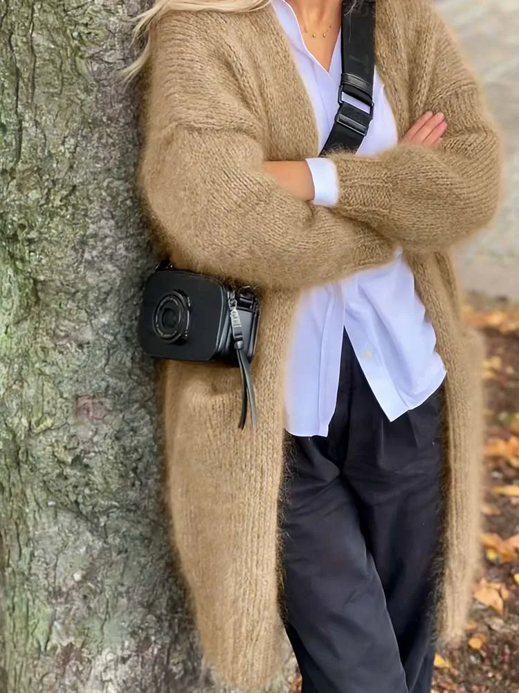 

Sweater Cardigan Female 2026 Korean Spring and Autumn New Sweater Coat Women Loose Medium Length Versatile Knitted Cardigan