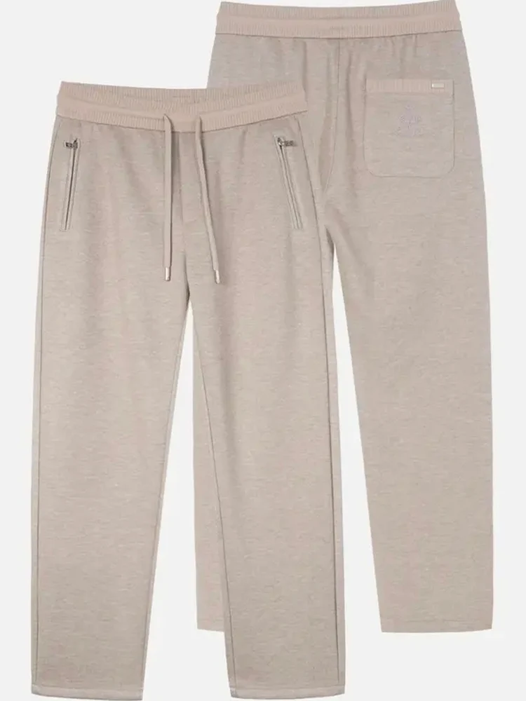 

New Men's Casual Pants High Quali Faionable Cool Sle Spring Autumn Straight Leg Waed mid Waist Belted Casual Wear