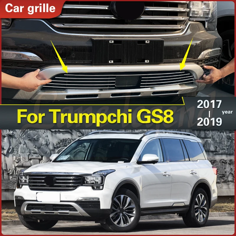 

For Trumpchi GS8 2017-2019 Body Kit High-quality Stainless Steel Front Lower Grill Grille Cover Trims Refit Racing Grill Grills