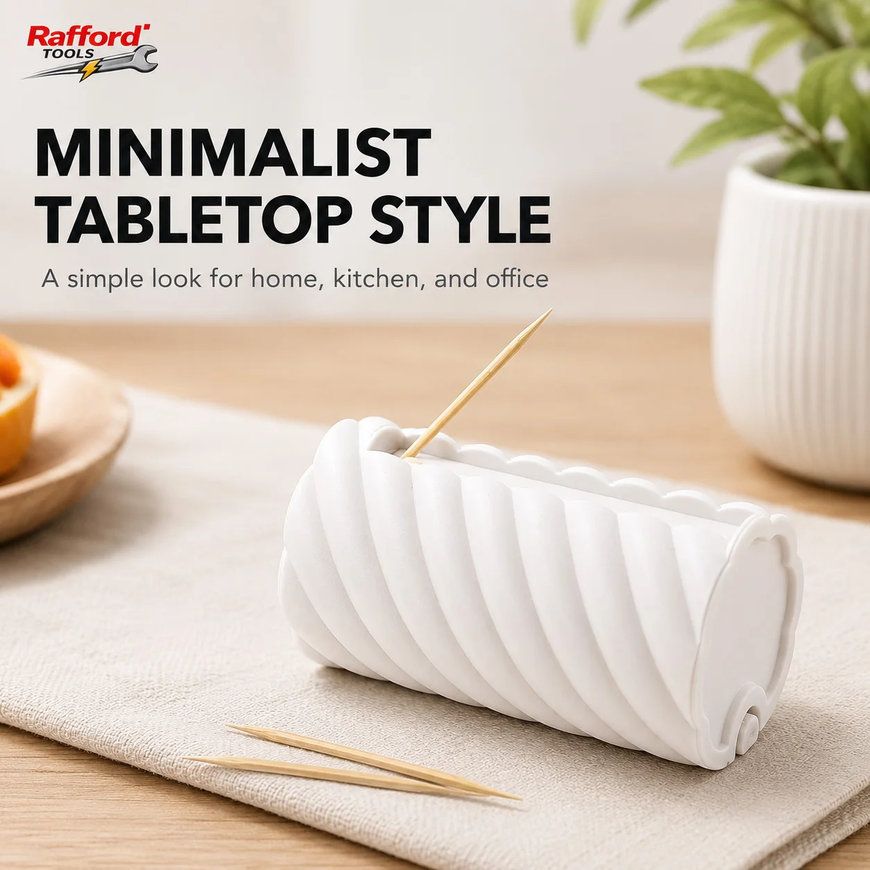 Rafford Automatic Toothpick Holder One Piece Design Toothpick Dispenser Self Pop Up Toothpick Box Kitchen Dining Table Organizer