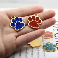 Sacs personnalisés personnalisés pour chien et chat, chiot gravé, identification de collier, étiquette patte, pendentif à paillettes, porte-clés, accessoires pour animaux de compagnie et chiens 5
