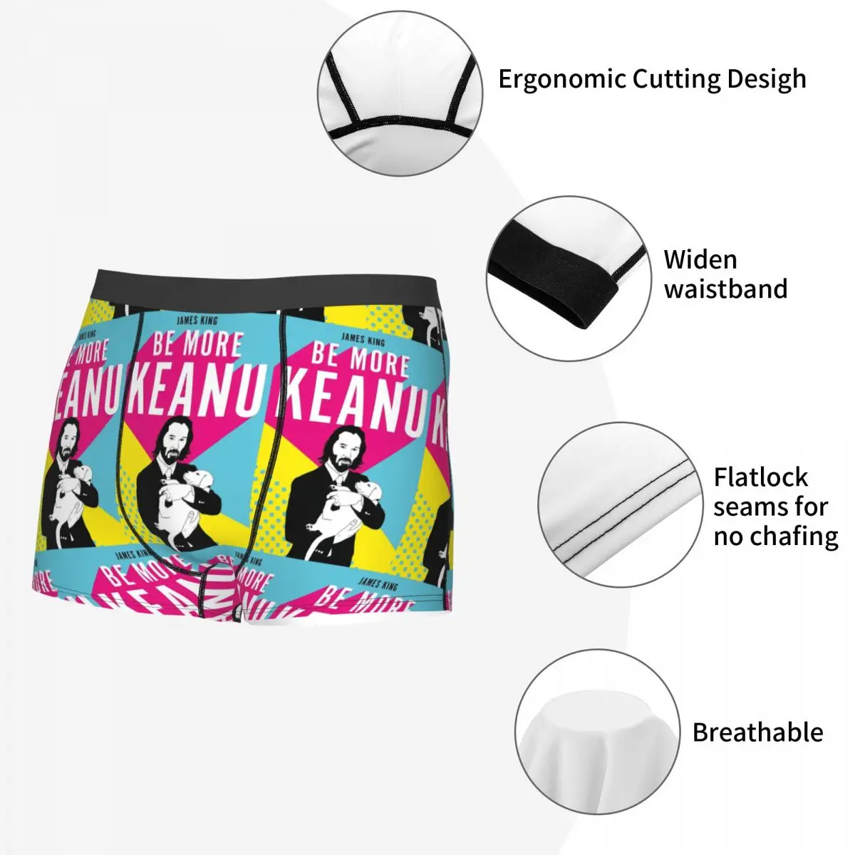 Keanu Reeves Herren Boxershorts hoch atmungsaktive Unterwäsche hochwertige 3D-Print Shorts Geburtstags geschenke