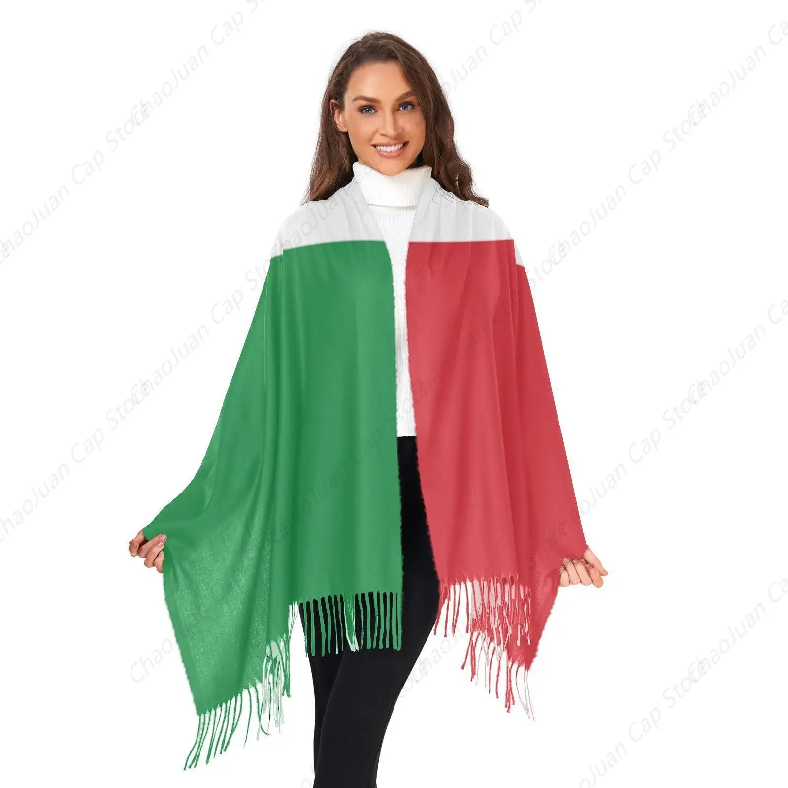 

Italian Flag Women's Scarf Shawl Cashmere Feel Scarves Fashion Soft Winter Warm Large Scarf with Tassel