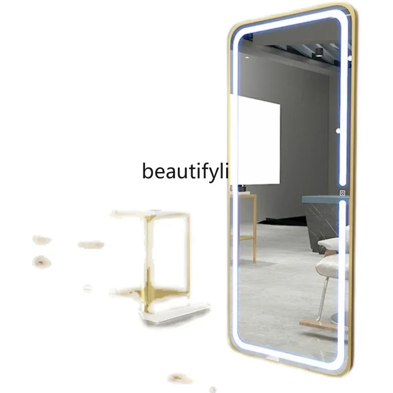 ss newHairdressing Dressing Table Barber Shop for Hair Salon Hair Cutting Double-Sided Floor Mirror Standing Mirror