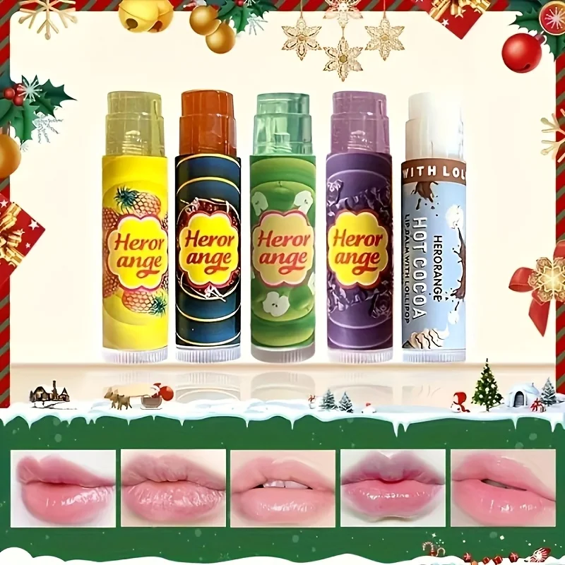 헤로렌지 보습 립밤 & 마스크 - 핫 코코아 롤리팝 향, 수분 공급, 입술 주름 완화, 유니섹스 립 케어