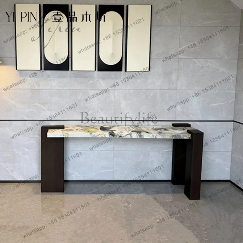 Wabi Sanfeng Solid Wood Entrance Terrace Entrance foyer Wall Entrance Cabinet