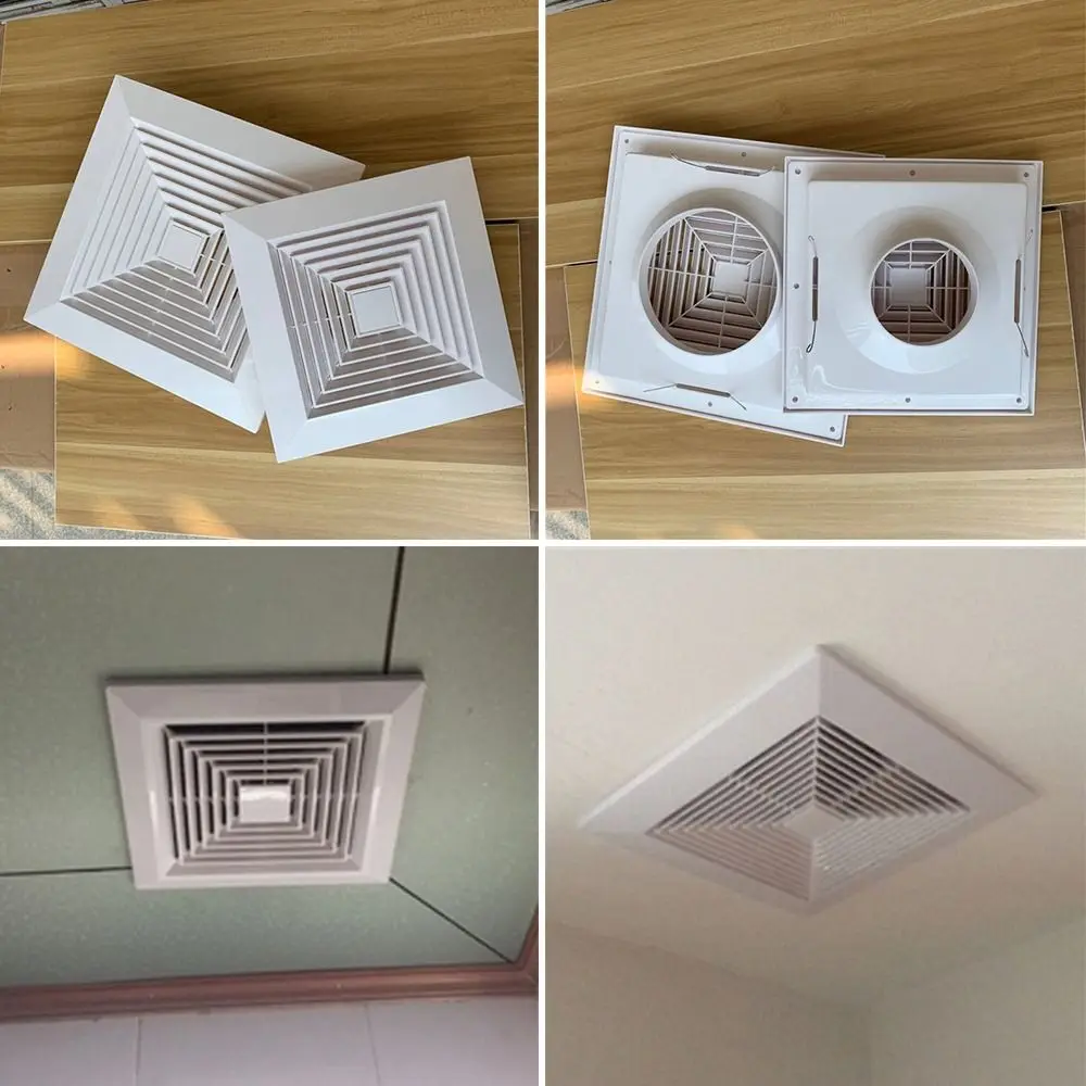 Useful Plastic Grille Air Outlet White Ventilator Cover Ventilation Hood Square Ceiling Vent Ceiling Mount
