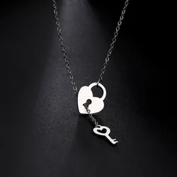 Skyrim Confession Heart Lock ciondolo collana in acciaio inossidabile moda donna romantico regalo di san valentino regalo di gioielli nuovo