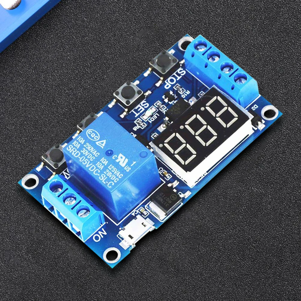 1 Channel Relay Cycle Timer Module 6-30V Trigger Delay Relay Module Passive Contact Anti-interference Sleeping Mode Accessories