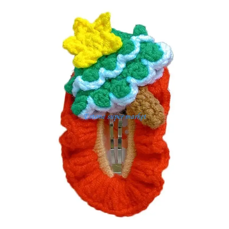 

090B Stylish Christmas Hair Clip Handmade Hairpin Colorful Hair Accessory for Kids