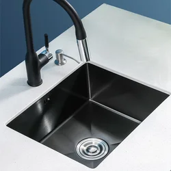 Small Black Bar Sink 304 Stainless Steel Kitchen Sink Undermount Single Bowl For Home Improvement With Drain Accessories