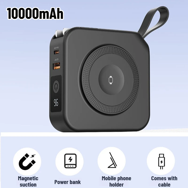 

22.5W Magnetic Power Bank 10000mAh Multifunctional Wireless Fast Charging AC Wall Charger 5-in-1 for Iphone Magsafe Powerbank