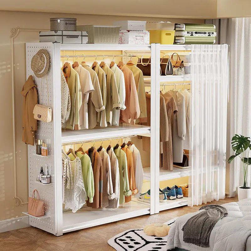 Household all-steel coat rack simple combination wardrobe living room bedroom dormitory floor-to-ceiling wardrobe coat a