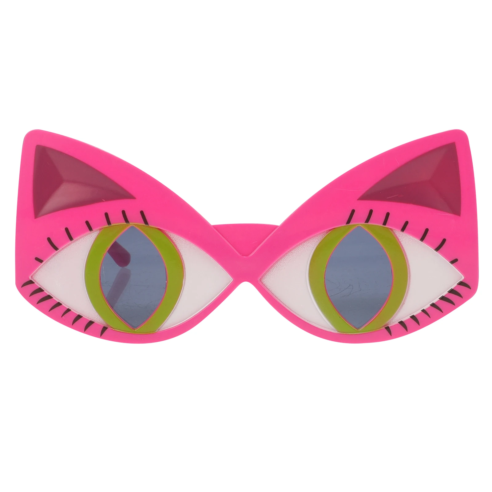 

Creative Cat Eye Glasses Lashes Prop Funny Costume Accessory Women Men Party Sunglasses Lightweight PC Material