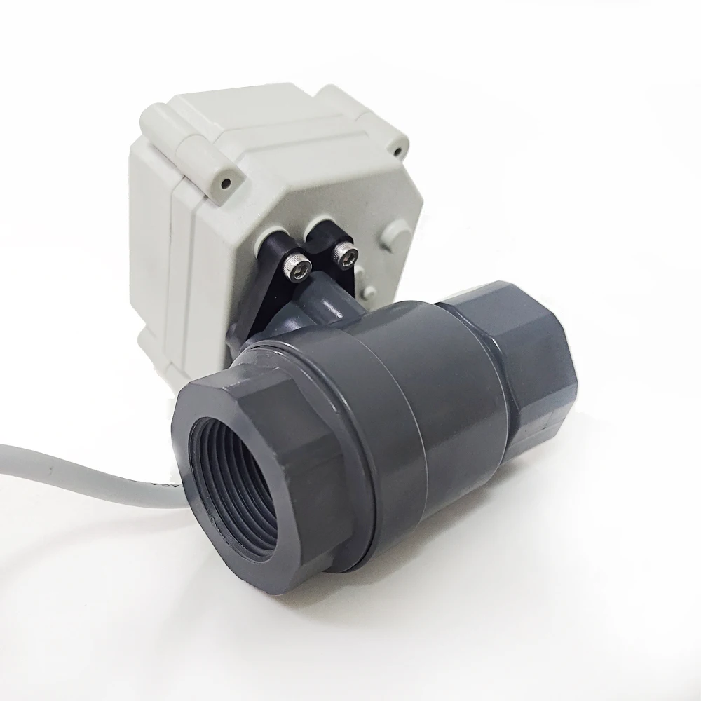 1 inch Plastic Electric Water Valve , DN25 Automated Valve PVC, AC110-230V Power Faluire Return with Signal Feedback