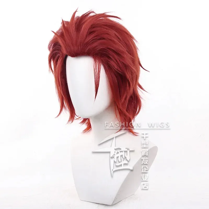 CosplayAnime Suoh Mikoto Cosplay Wigs K Costume Synthetic Hair Red 30cm Short Halloween Party +Wig Cap om[8
