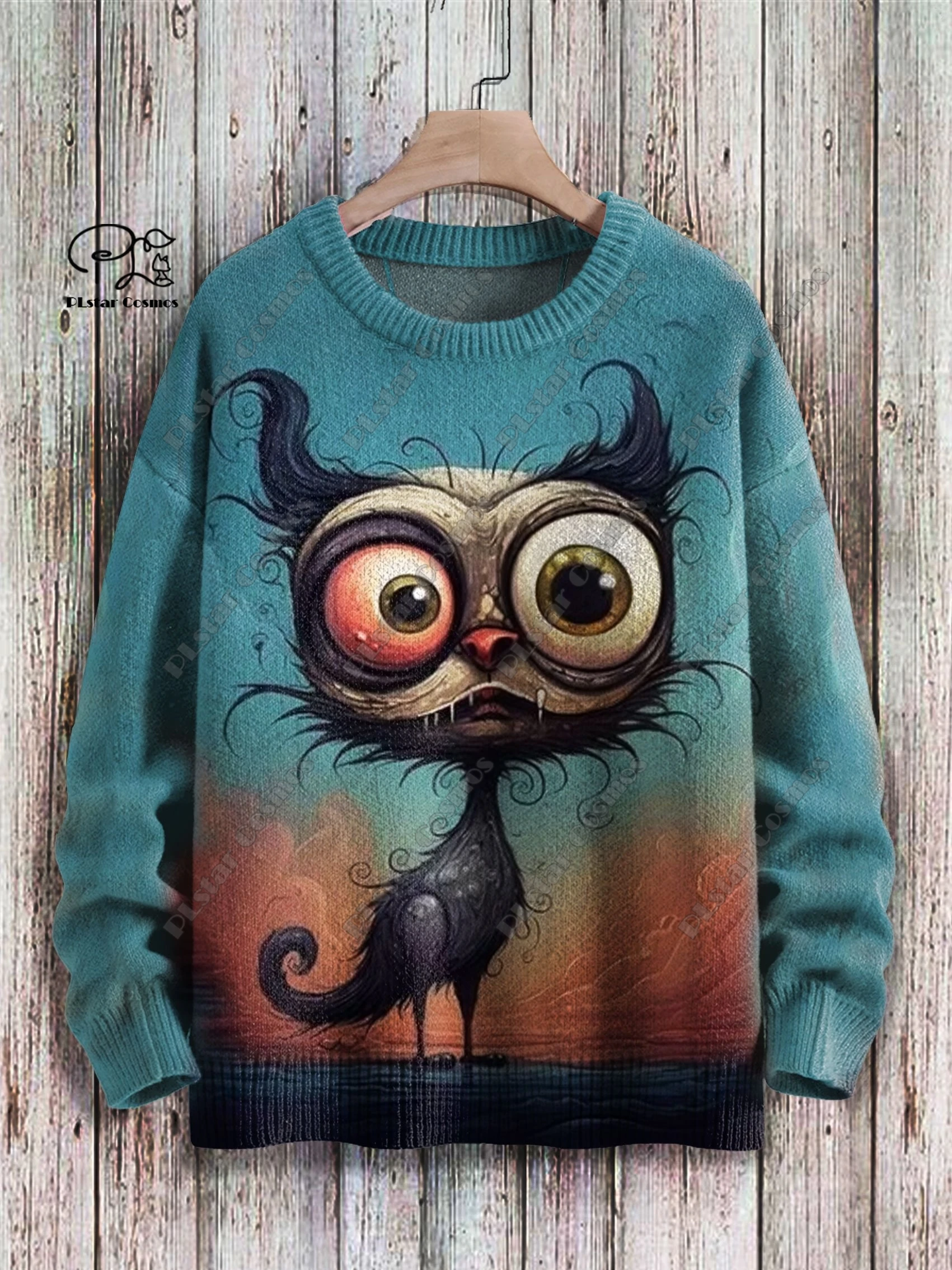 PLstar Cosmos new 3D printed animal series cute cat, dog pattern ugly sweater for winter street casual unisex 2