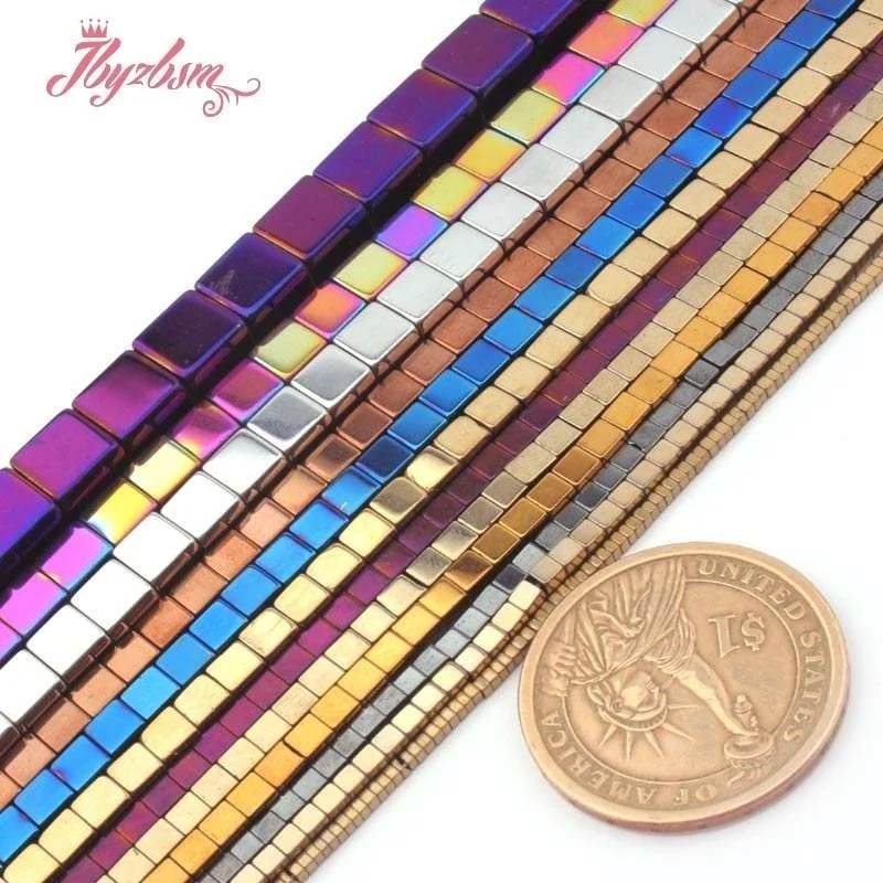 الهيماتيت الطبيعي السلس مكعب حجر الخرز ستراند 15 "لقلادة أساور القرط صنع المجوهرات DIY بها بنفسك فضفاض الخرز 2/3/4/6 مللي متر #2