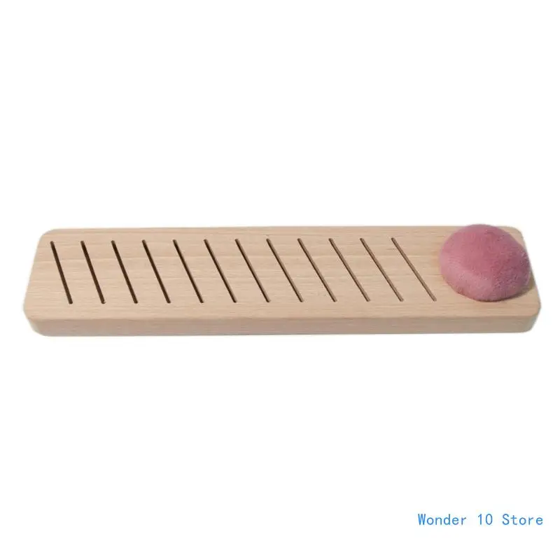 

12 Slots Wooden Thread Holder for Holding Plastic Thread Plates and Sewing Pins,