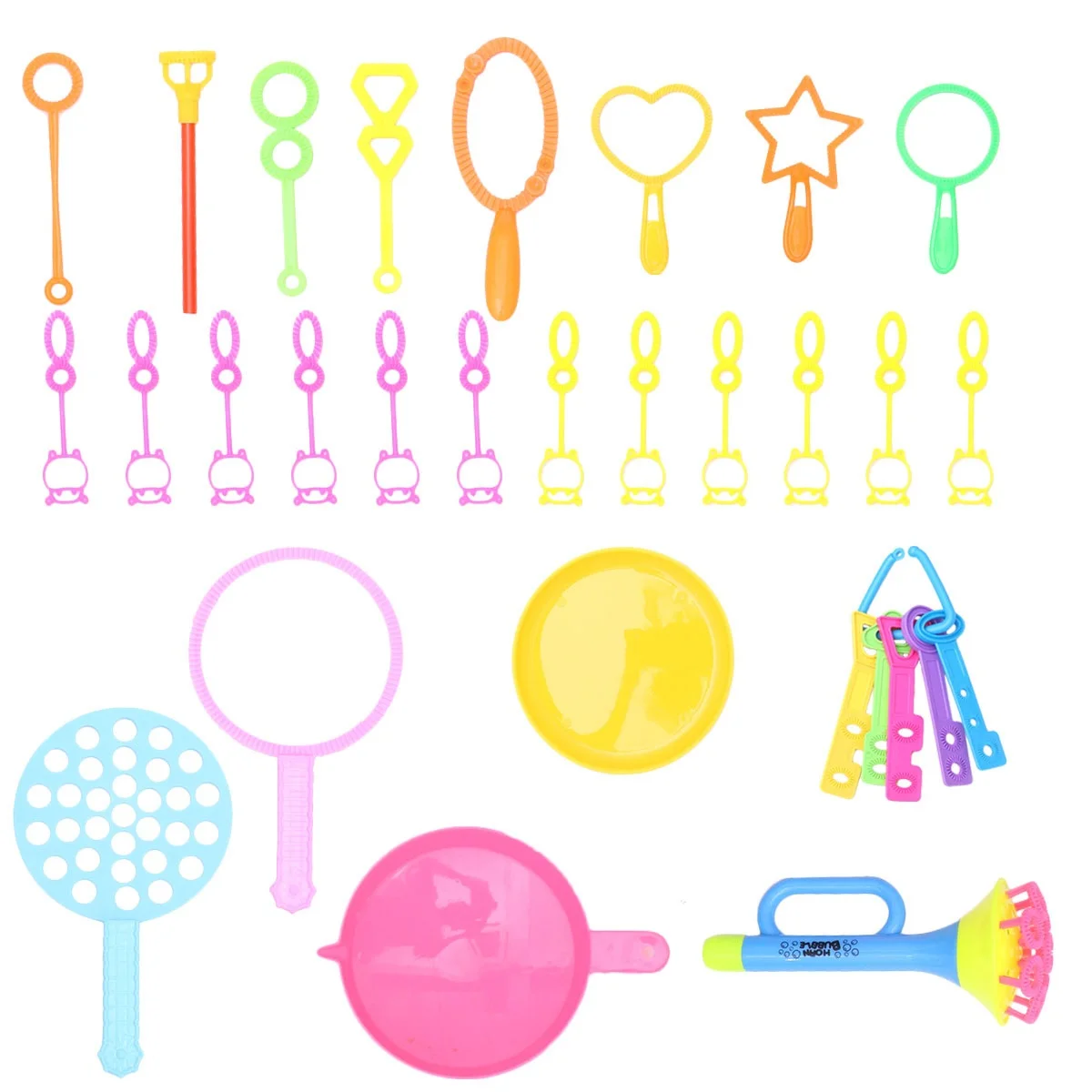 26Pcs Bubble Stick Set Cartoon Bubble Making Bars Durable Handles Round Trays Outdoor Pool Beach Fun Kids Accessories
