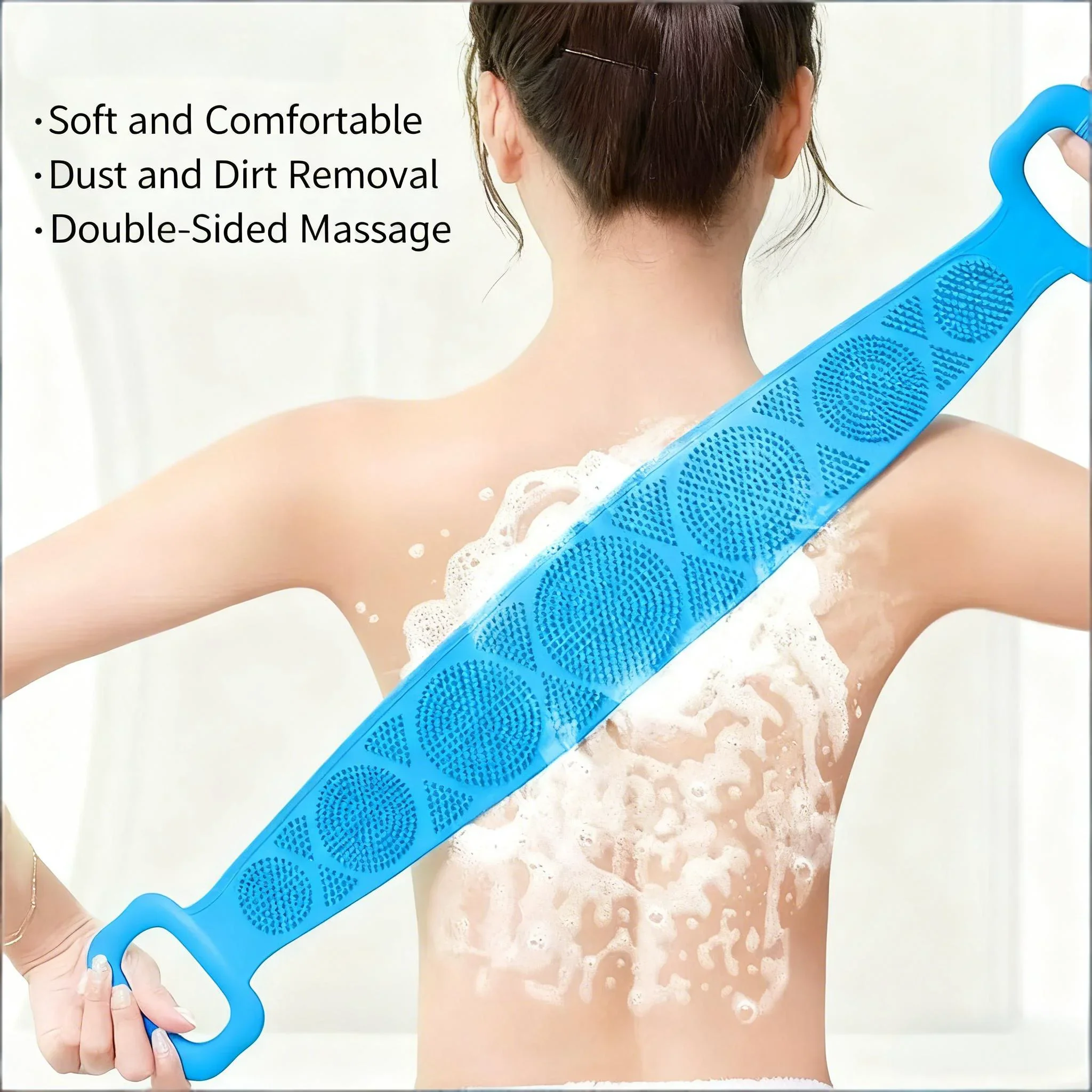 Body Silicone Back Brushes Scrub Body Exfoliating Massage Shower Belt Extended Skin Clean Removal Brush Stain Removal Bath Belt