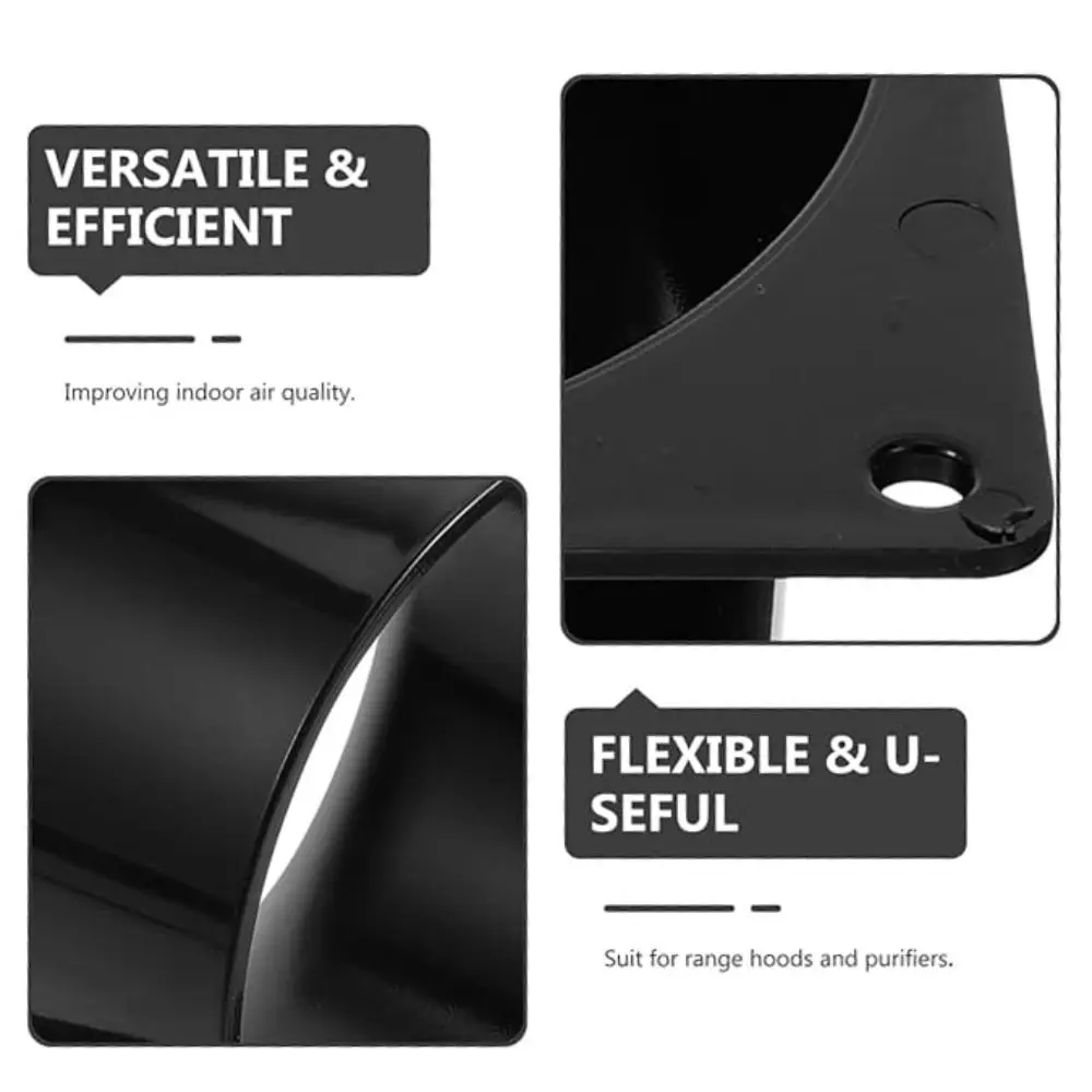 75/100/120/150mm Flange Connector ABS Black Square Bottom Flange Straight Flange Durable Air Ducting Connection Flange