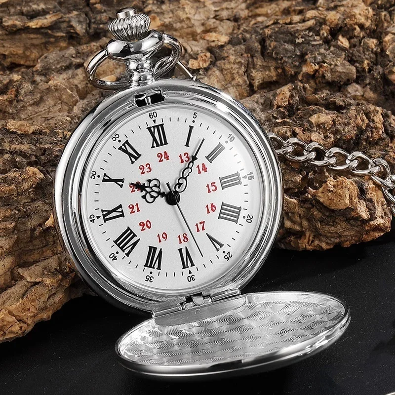 Vintage Roman Numeral Pocket Watch for Son Round Pendant Watch with Chain Perfect Gift for Christmas Birthday Graduation