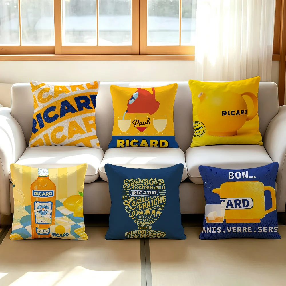 Fashion print R-Ricard cushion cover Comfortable Decorative For Bedroom Living room Dormitory Picnic and Holiday Decoration