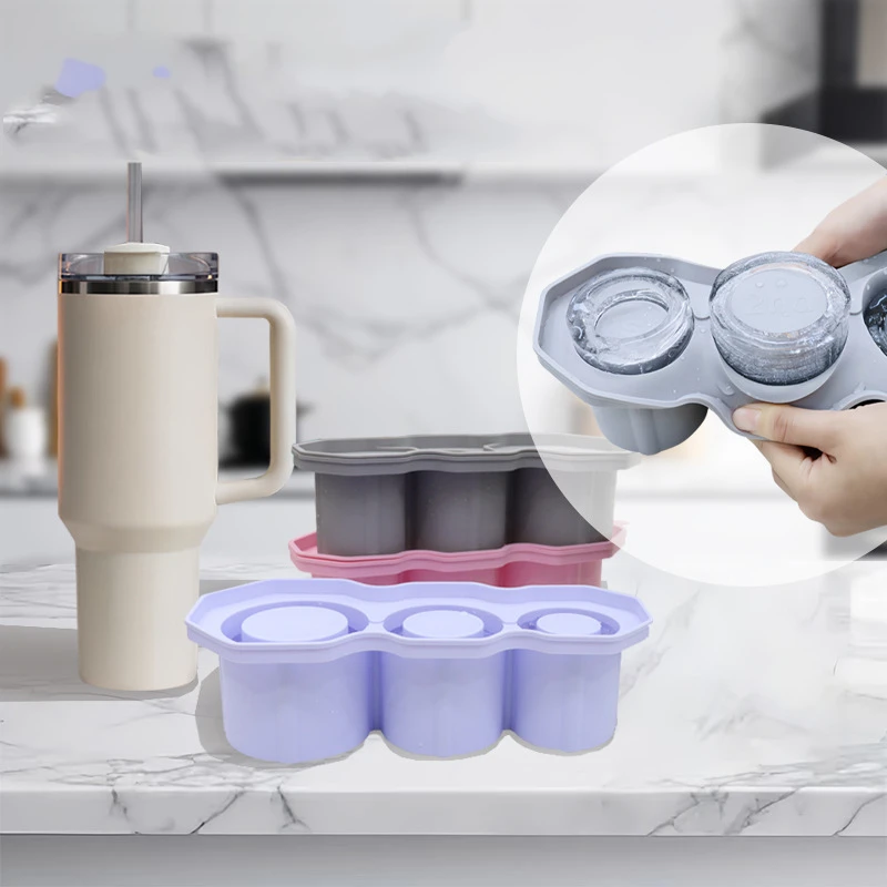 

silicone food grade ice-tray with cap mold for 20/30/40oz stanley tumbler cup bottle ice cream tools kitchen bar dining gadget