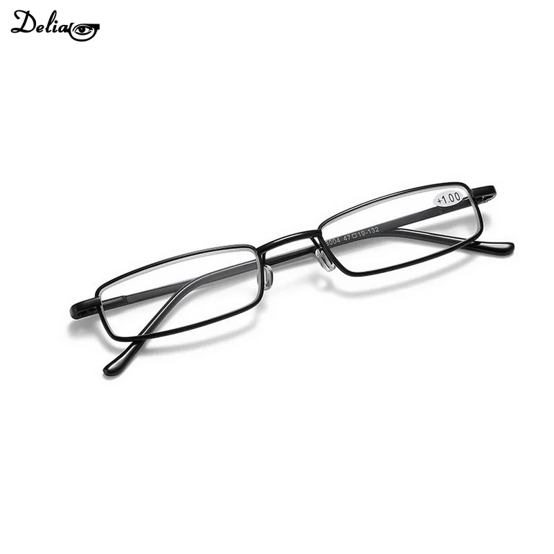 Elegant Portable Mini Reading Glasses Metal Frame Pen Box Ultra-thin Men Women Reading Glasses Presbyopia Eyeglasses With Box