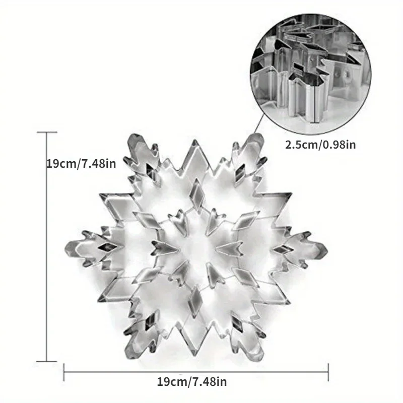 Stainless Steel Snowflake Cookie Cutter Mold Biscuit Pastry Cake Mold for Baking Tool DIY Christmas Snowflake Cookie Molds