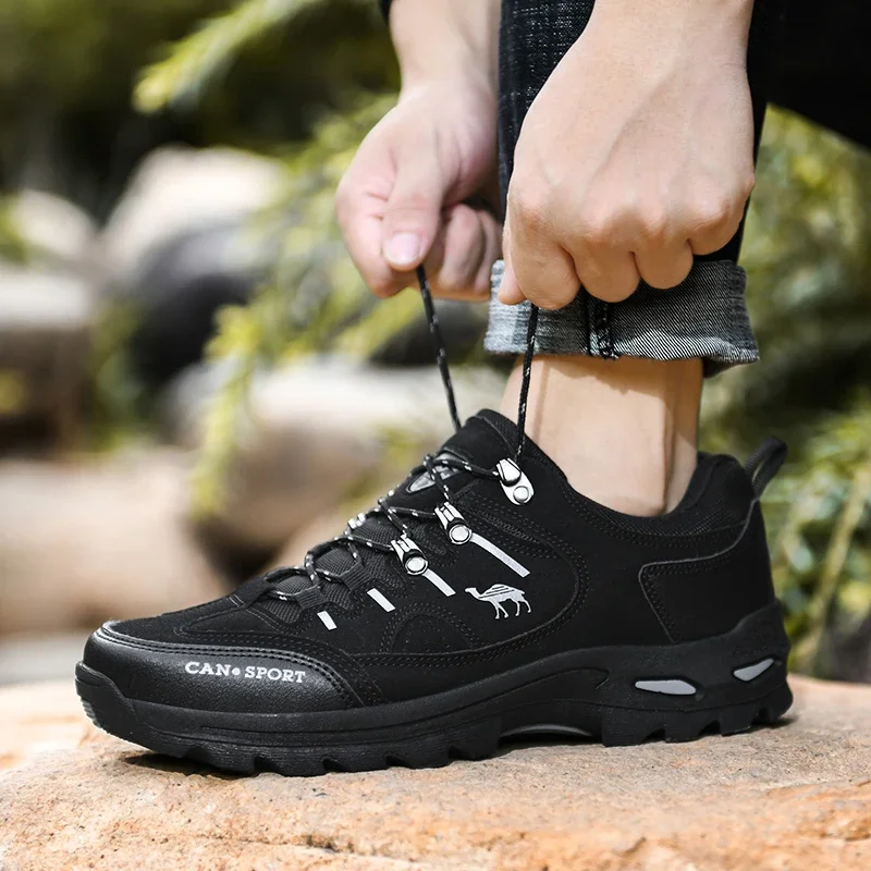 VIP Men Hiking Shoes Outdoor Mountain Boots Thick Bottom Sneakers Fashion Lace Up Trekking Shoes