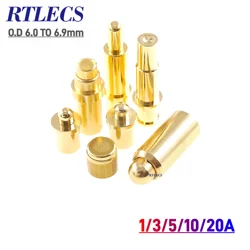 1/3 Pcs Outer Diameter 6.0 6.5 To 6.9 MM Flange Spring Loaded Pogo Pin Connector Discrete Pogopin Power Charging Probe