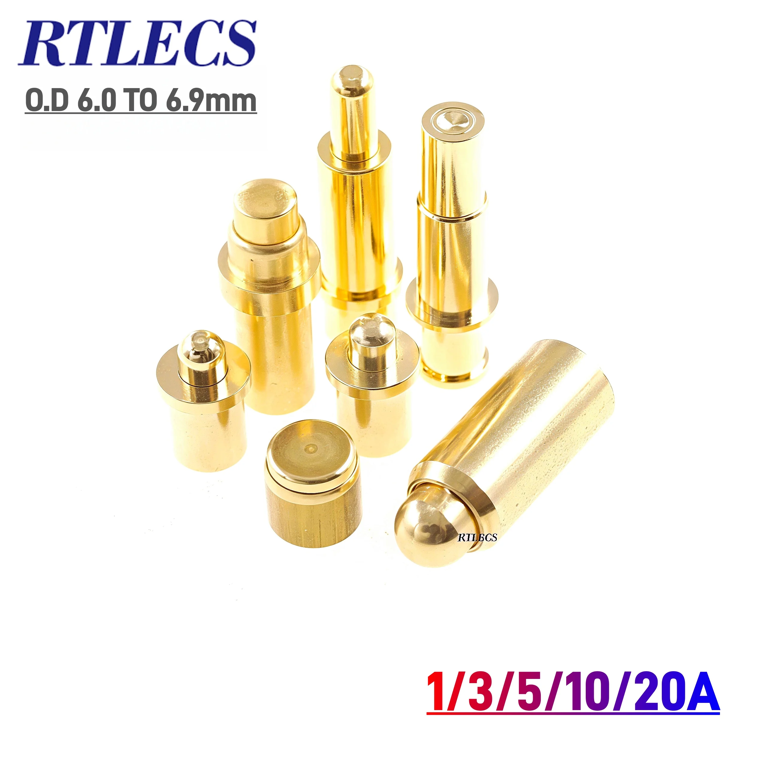 1/3 Pcs Outer Diameter 6.0  6.5 To 6.9 MM Flange Spring Loaded Pogo Pin Connector Discrete Pogopin Power Charging Probe