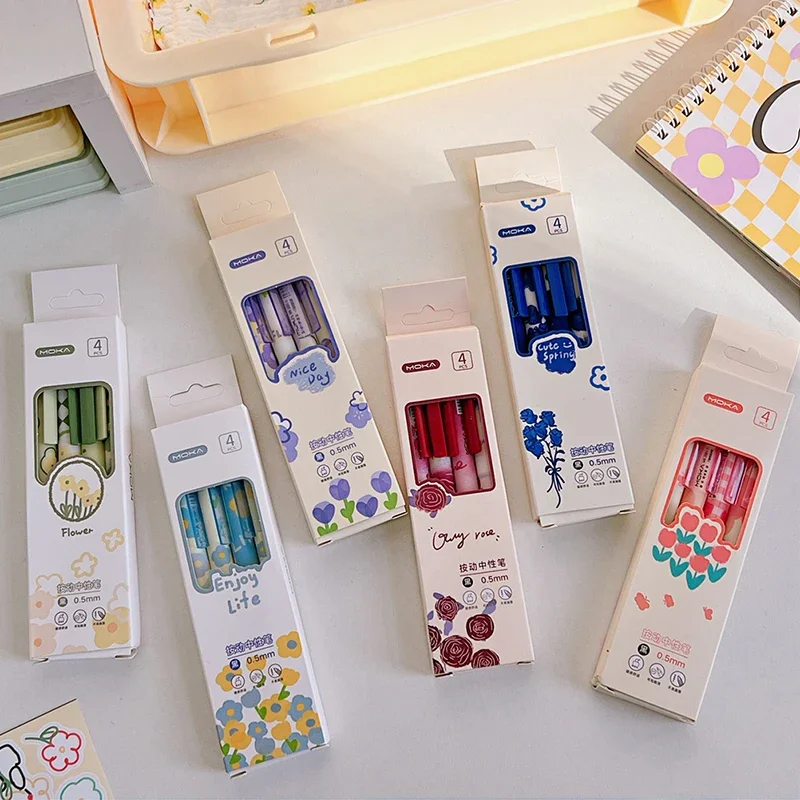 4PCS/set Stationery Cute Pens Stationary Pens Back To School Korean Stationery Cute Things Pens Kawaii Cute Pen