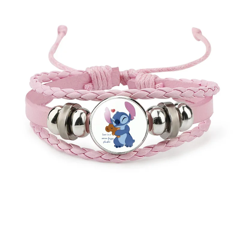 Disney Stitch Bracelet Lilo & Stitch Charm Bracelet Braided Rope Chain Handmade Bracelets for Women Jewelry Adjustable Bracelet