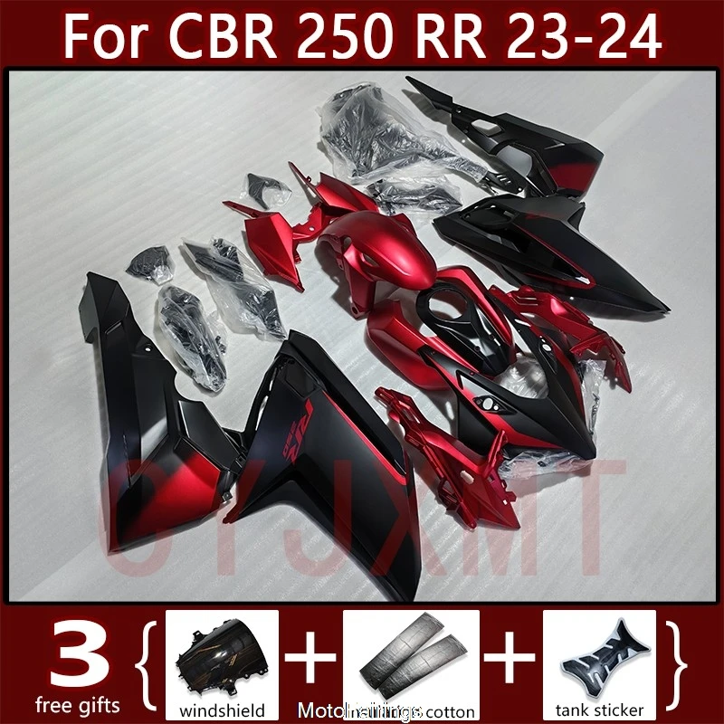 

Комплект обтекателей для мотоцикла Honda CBR250RR CBR250 2023 2024, матовый красный с черным, CBR 250 RR 250RR 23 24