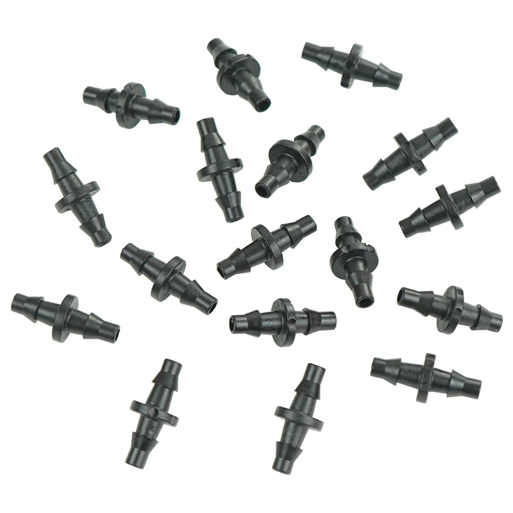 50-1000PCS 1/4'' Barbed Coupling for 4/7mm Hose Tubing Micro Flow Drip Irrigation Watering Straight Connectors Fittings