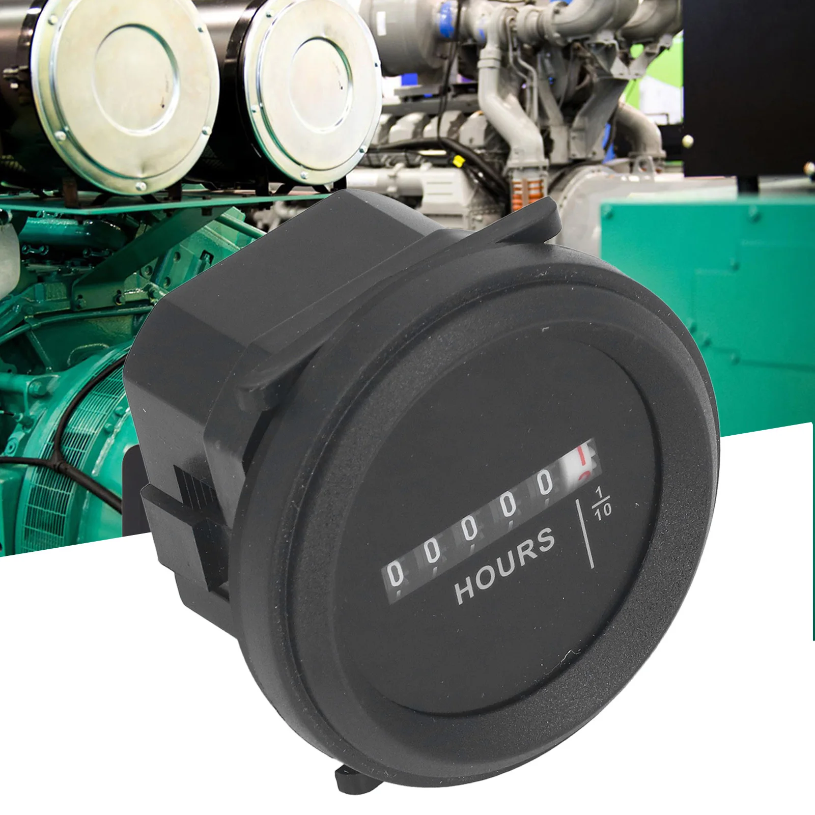 Quartz Hour Meter Round Hour Meter High Accuracy Quartz Mechanical Hour Meter for Engine Generator 6‑80VAC  Round Hour Meter