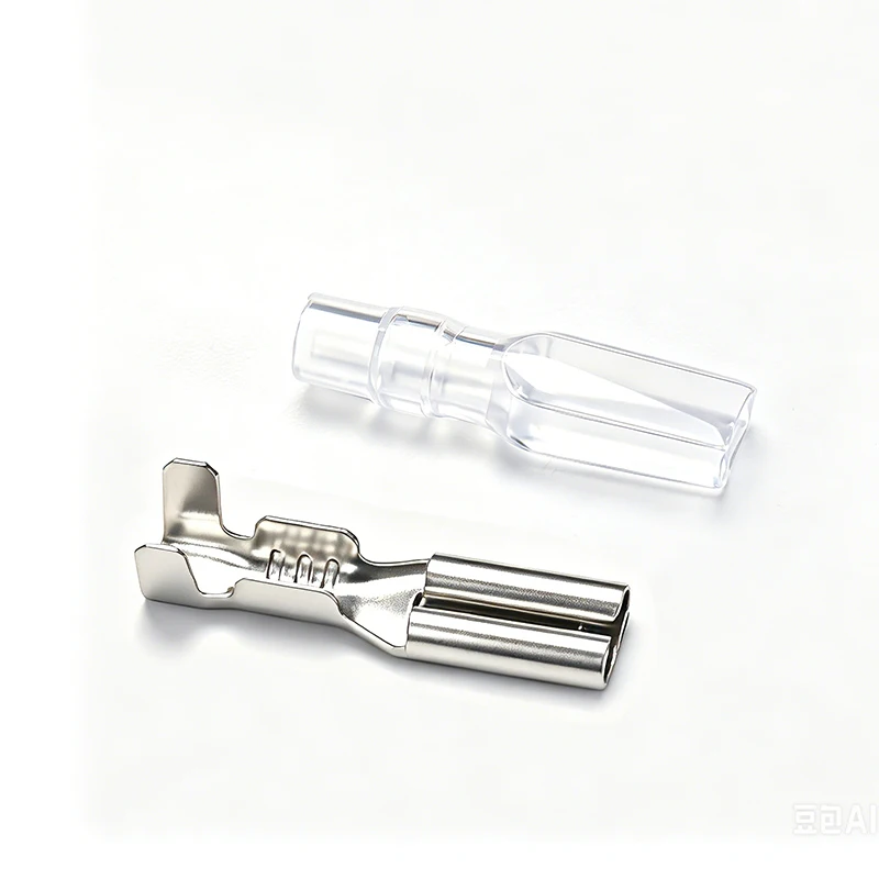 100/50 Sets 2,8mm 4,8mm 6,3mm Isolierende Federklemmen mit Transparenter Abdeckung für 22-16AWG – Detail 3