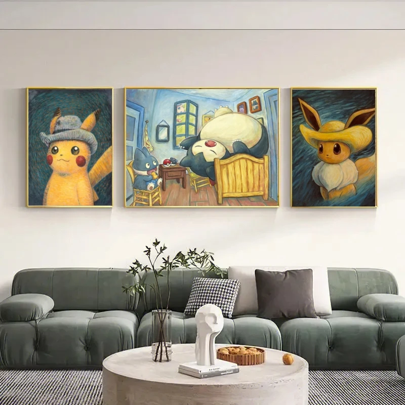 

Posters and prints Pokemon Pikachu Wall Decoration Living Room Comics Pictures Hanging Children's Bedroom Decor