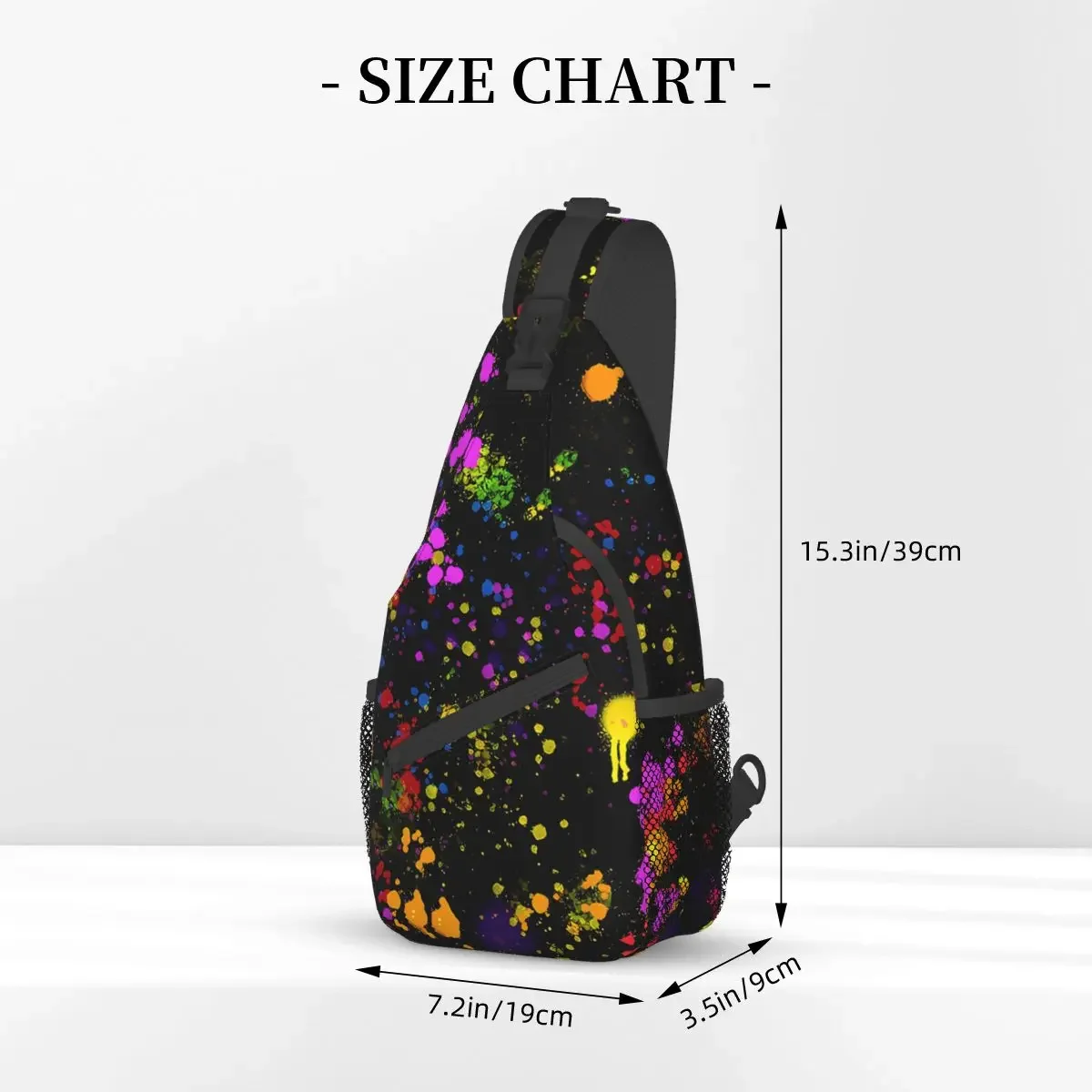 Graffiti Splash Crossbody Chest Bags Neon Pattern Pockets Travel Pack Messenger Sports Teens Shoulder Bag Unisex