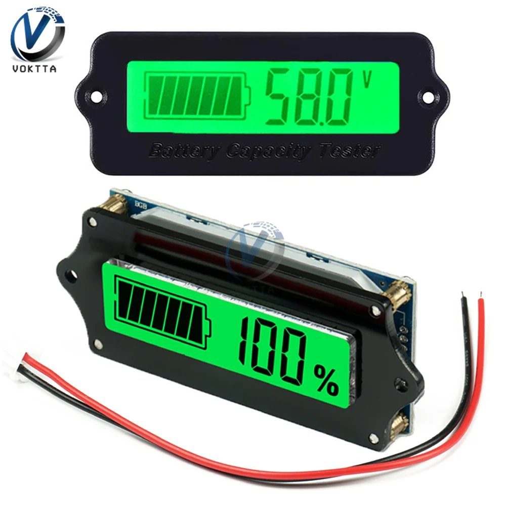 DC6-63V Digital Voltmeter Lithium Battery Capacity Indicator Voltage Tester Battery Capacity Tester Battery Power Level Monitor