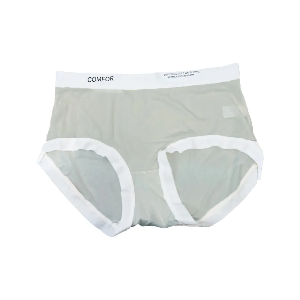 

Letter Printed Summer Ice Silk Panties Ruffle Thin Seamless Ice Silk Briefs Simple Cotton Crotch Women's See Through Underpants