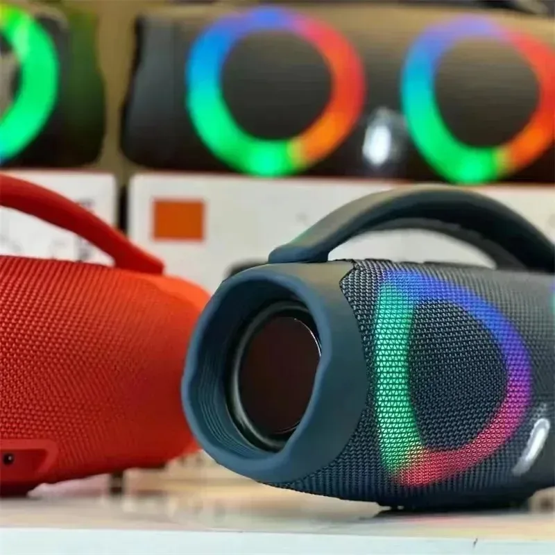2025 جديد سمّاعات بلوتوث المحمولة RGB ضوء ملون مقاوم للماء مضخم صوت لاسلكي 360 ستيريو المحيطي TWS FM Boombox #2