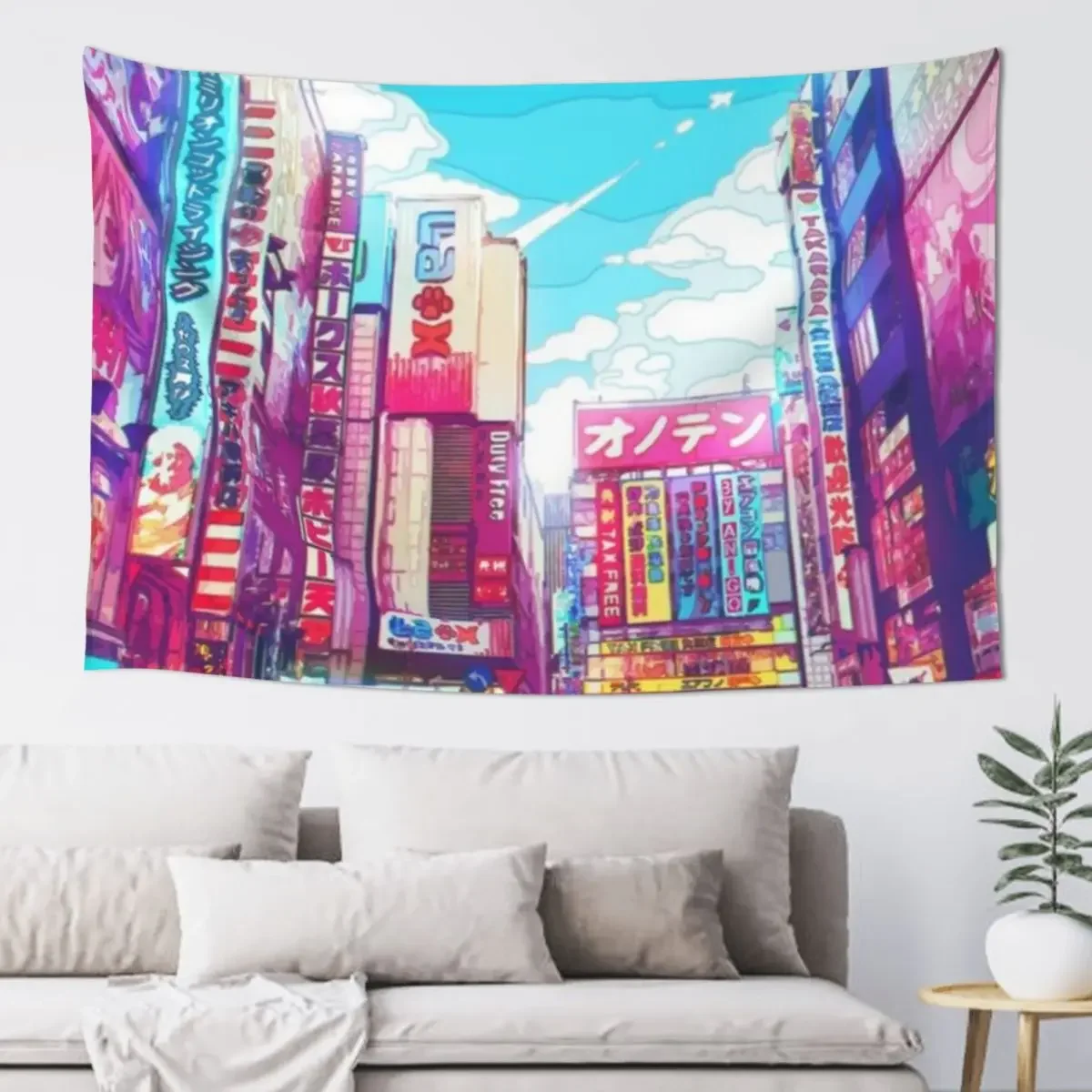 

Akihabara City Tapestry Bedroom Organization And Decoration Wall Carpet Home Decoration Tapestry