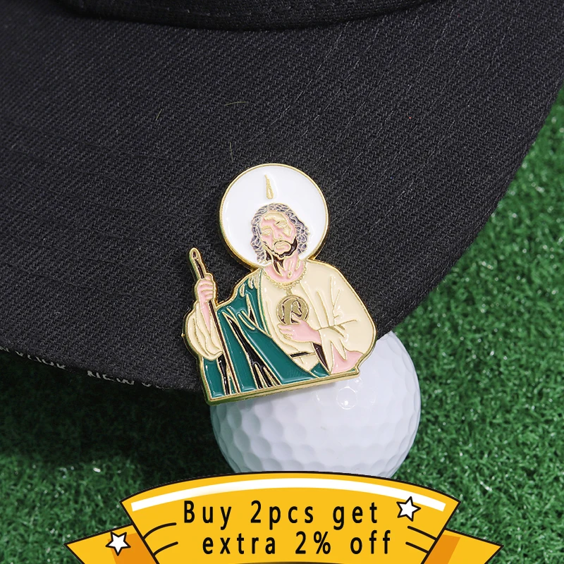 Saint Jew Jesus Creative Golf Ball Marker Golf Hat Clip Marker Golf Ball Position Mark Magnetic Removable Golfer Accessories