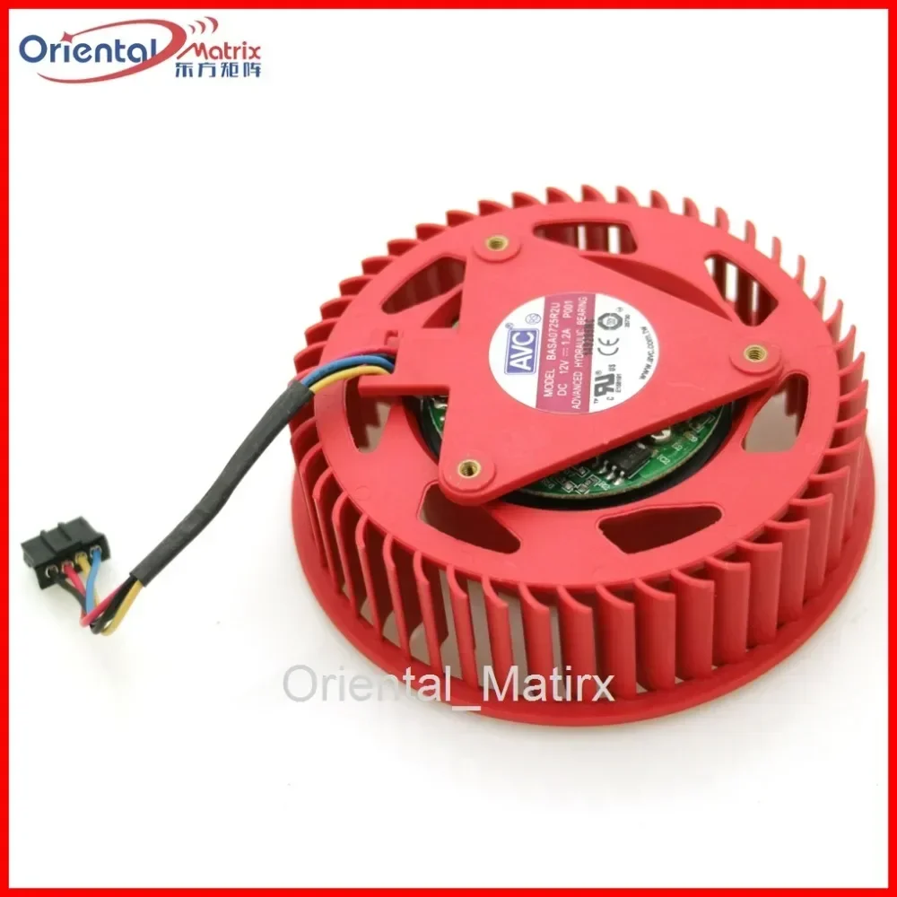 Free Shipping BASA0725R2U 12V 1.2A 75mm For ATI HD4850 HD4890 HD5970 HD5870 Graphics Card Cooling Fan 4Wire 4Pin