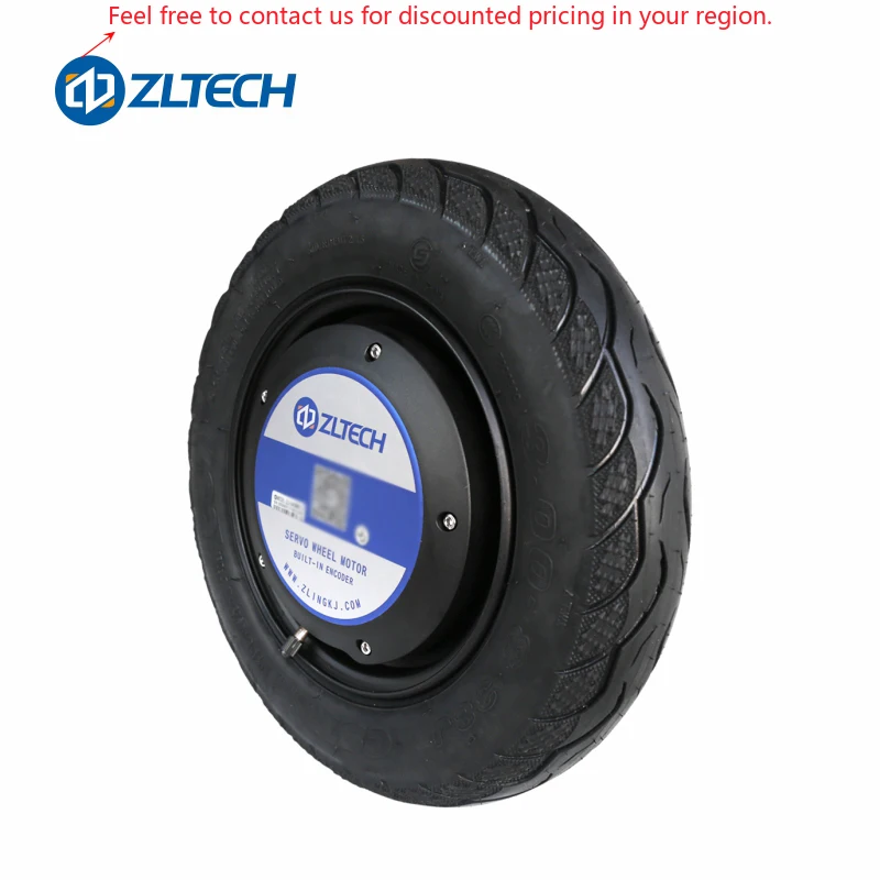 

ZLTECH CE ROHS2.0 14inch 48V 20Nm 800W Load 300kg Load BLDC Encoder Wheel Hub Motor With Pneumatic Rubber Tire For AGV Robot